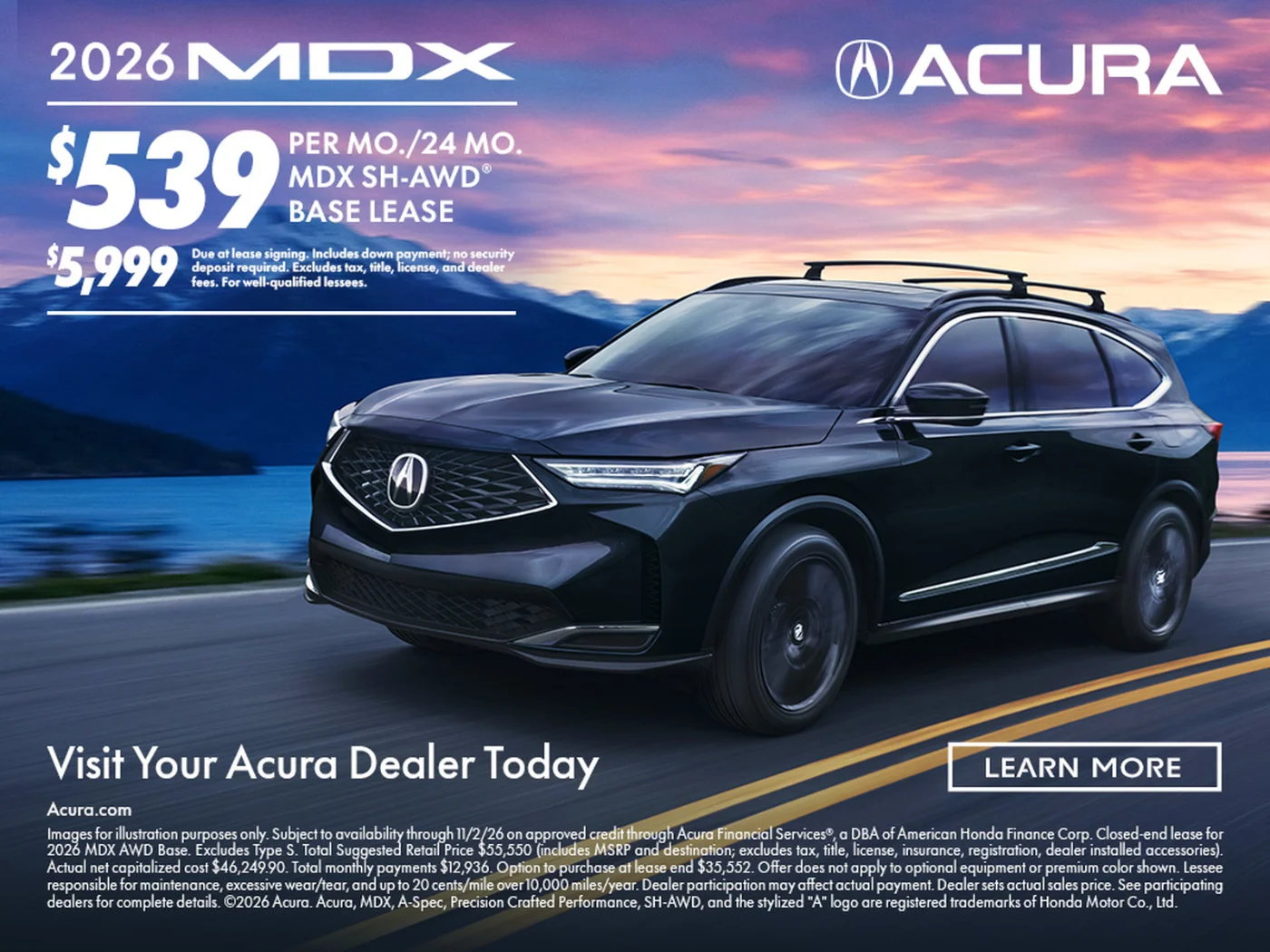 Acura MDX lease offer
